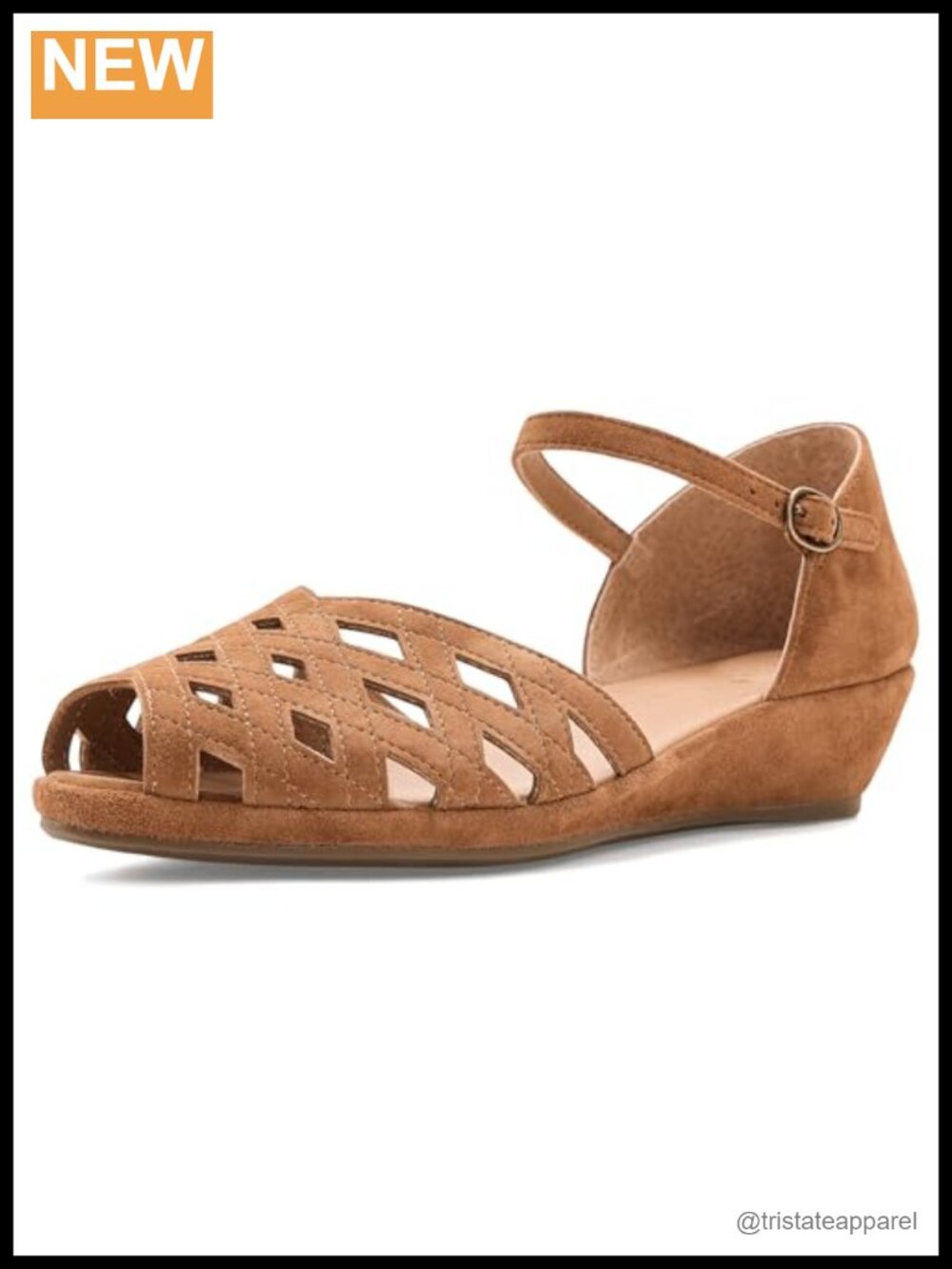 Wedge Sandal Suede Peep Toe Ankle Strap Heeled Sandal